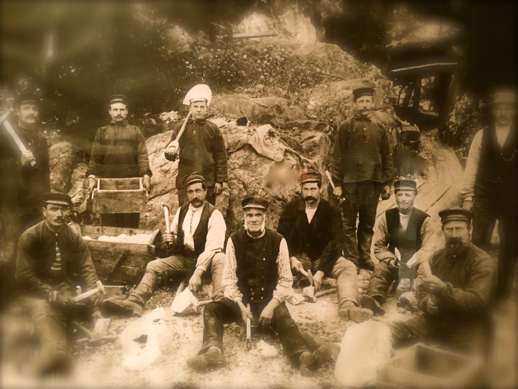 Gruvarbetare vid Ytterby Gruva 1893